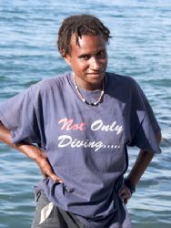 'My favourite divemaster' from PNG. Taken with Olympus E-20. by Istvan Juhasz 